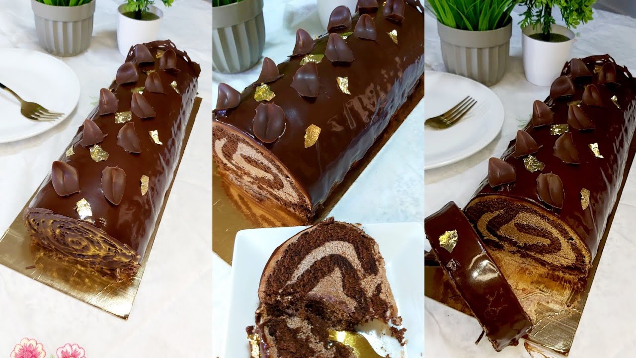 قاطو رولي 🎂 سويسرول🍰 بنكهة الشكلاطة🍫 مع جنواز ناجحة وكريمة موسلين بطريقه مفصلة😍 وبمكونات مضبوطة