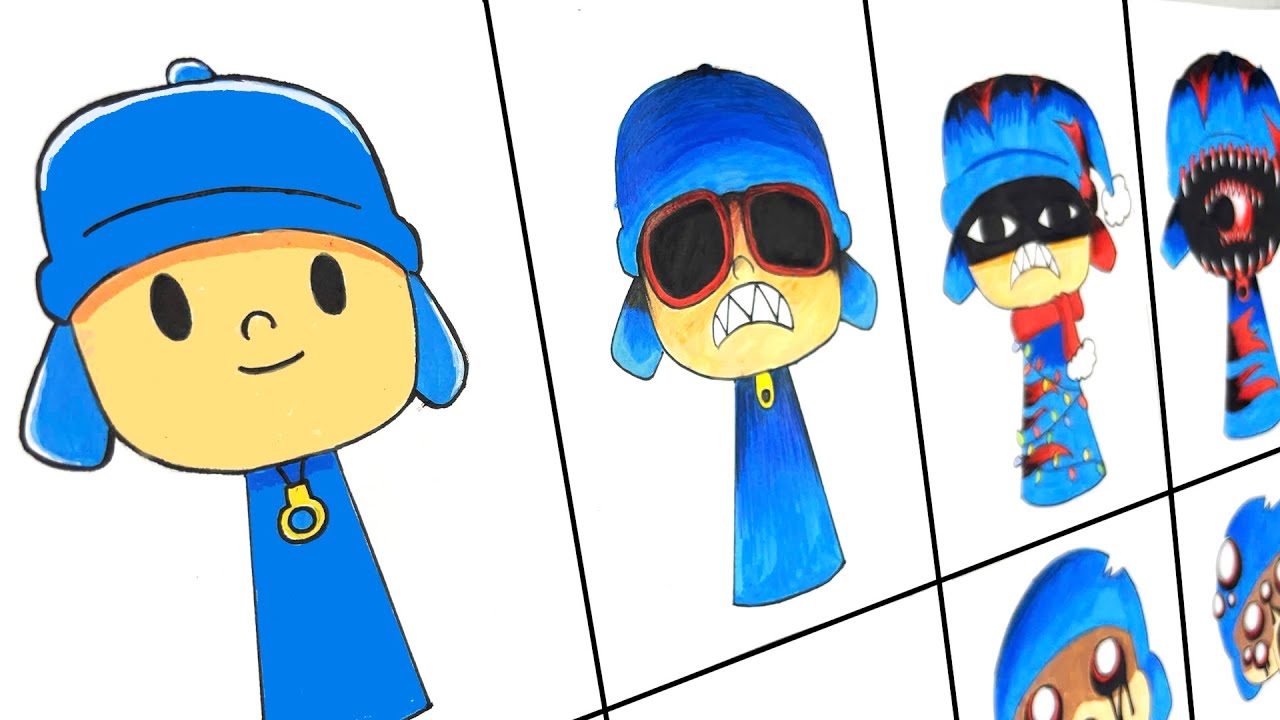 Drawing Incredibox Sprunki OC : Pocoyo Phase 1 to Phase 12 My New Updated Phase / Sprunki Mix