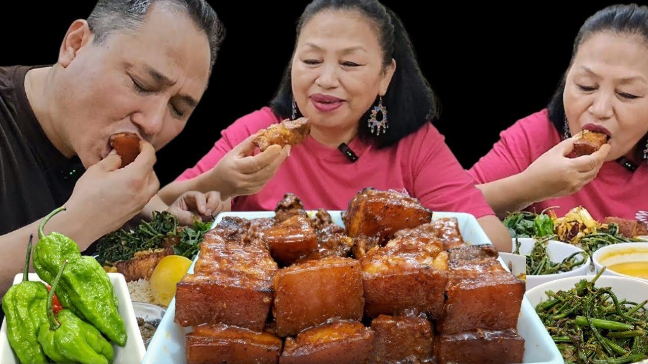 BRAISED PORK BELLY WITH ORGANIC VEGETABLES CULANTRO LEAVES CHUTNEY & KING CHILLI