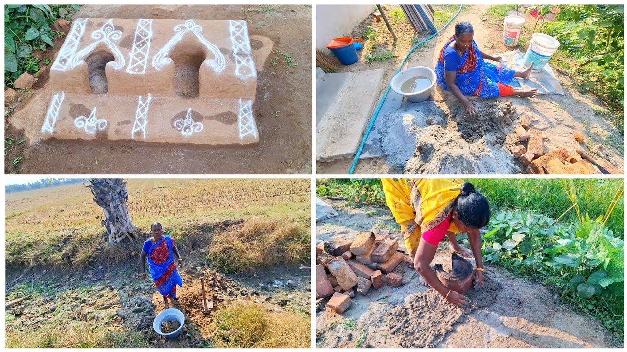 பாரம்பரிய கிராமத்து விறகு அடுப்பு | Making Village Mud Stove 