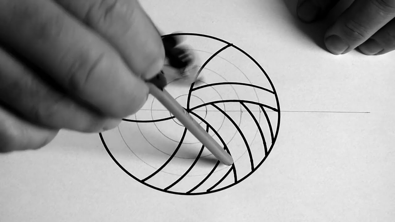 Easy drawing with drawing compass- magic circle. Rajzolás kőrzővel, mágikus kör.