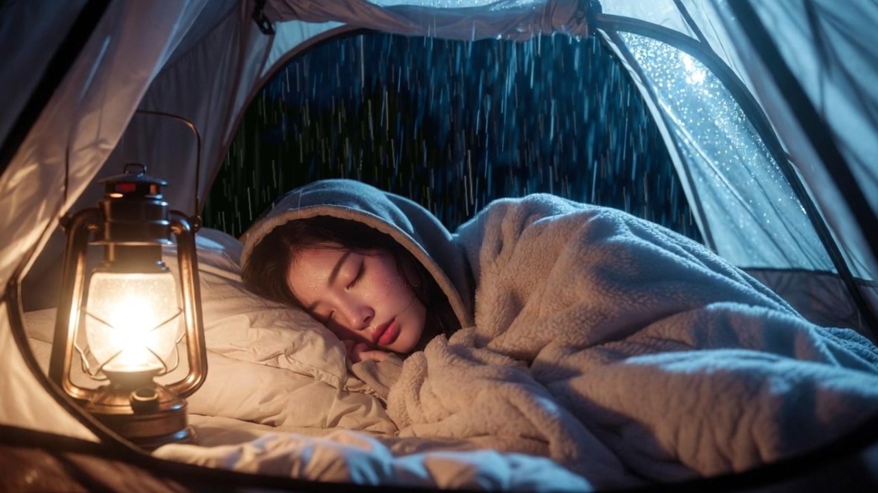 Heavy Rain Outside Tent 🌧️ - Calm Camping Rain Ambience to Sleep All Night