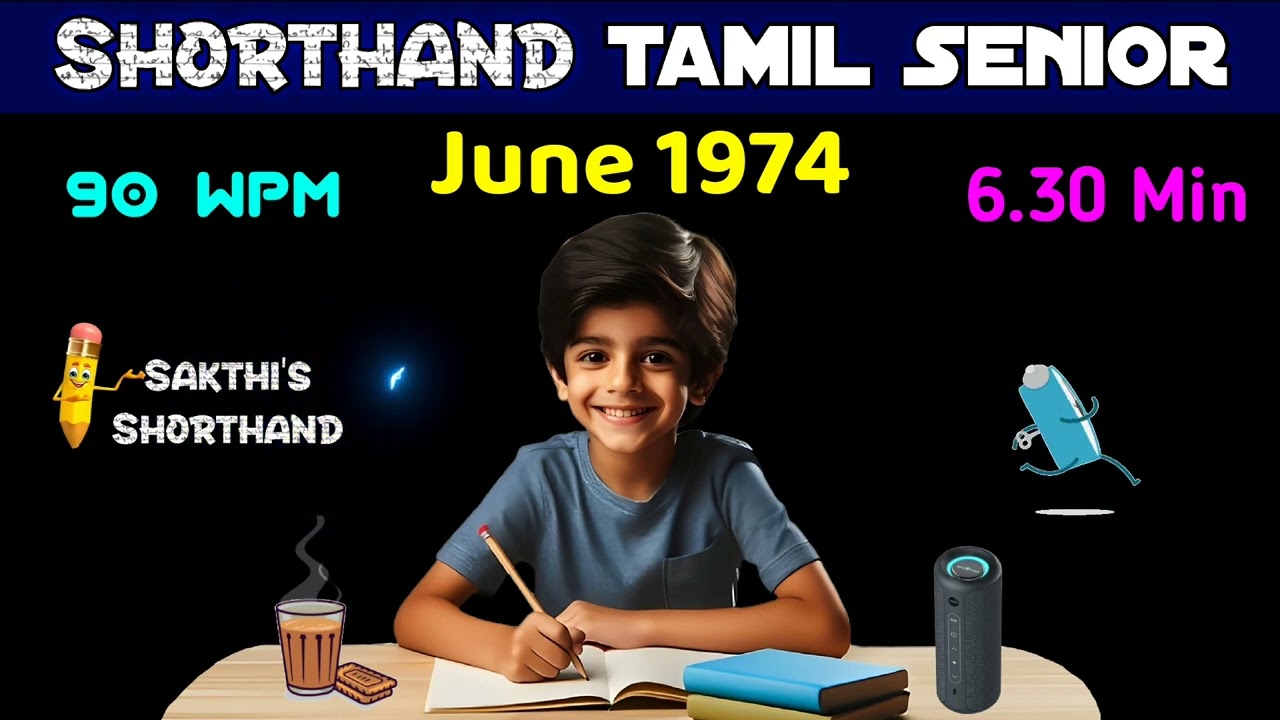 Shorthand Tamil Senior June 1974 ✍️ 90 WPM 🏇 6.30 min