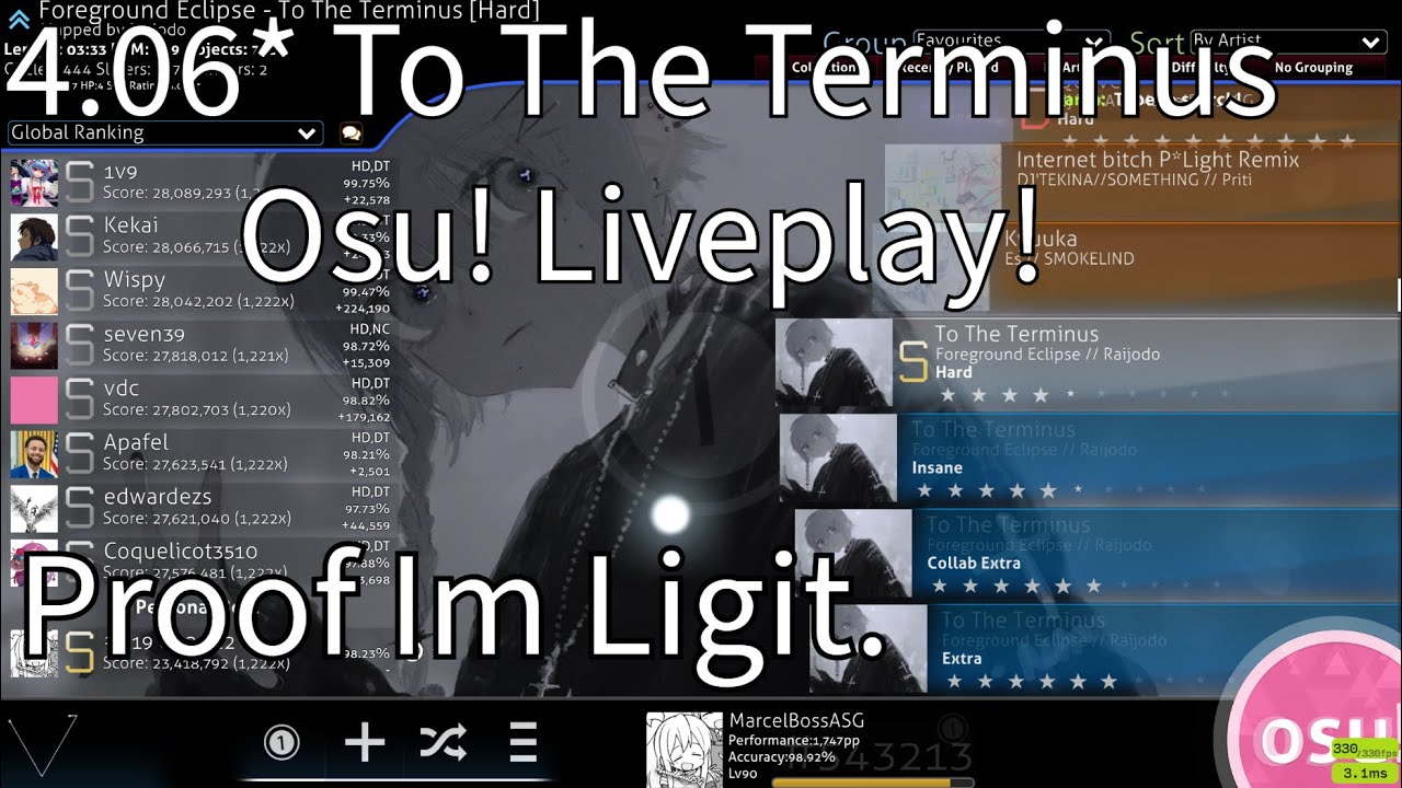 Proof Im Ligit. Liveplay! (Osu! 4.06* To The Terminus)