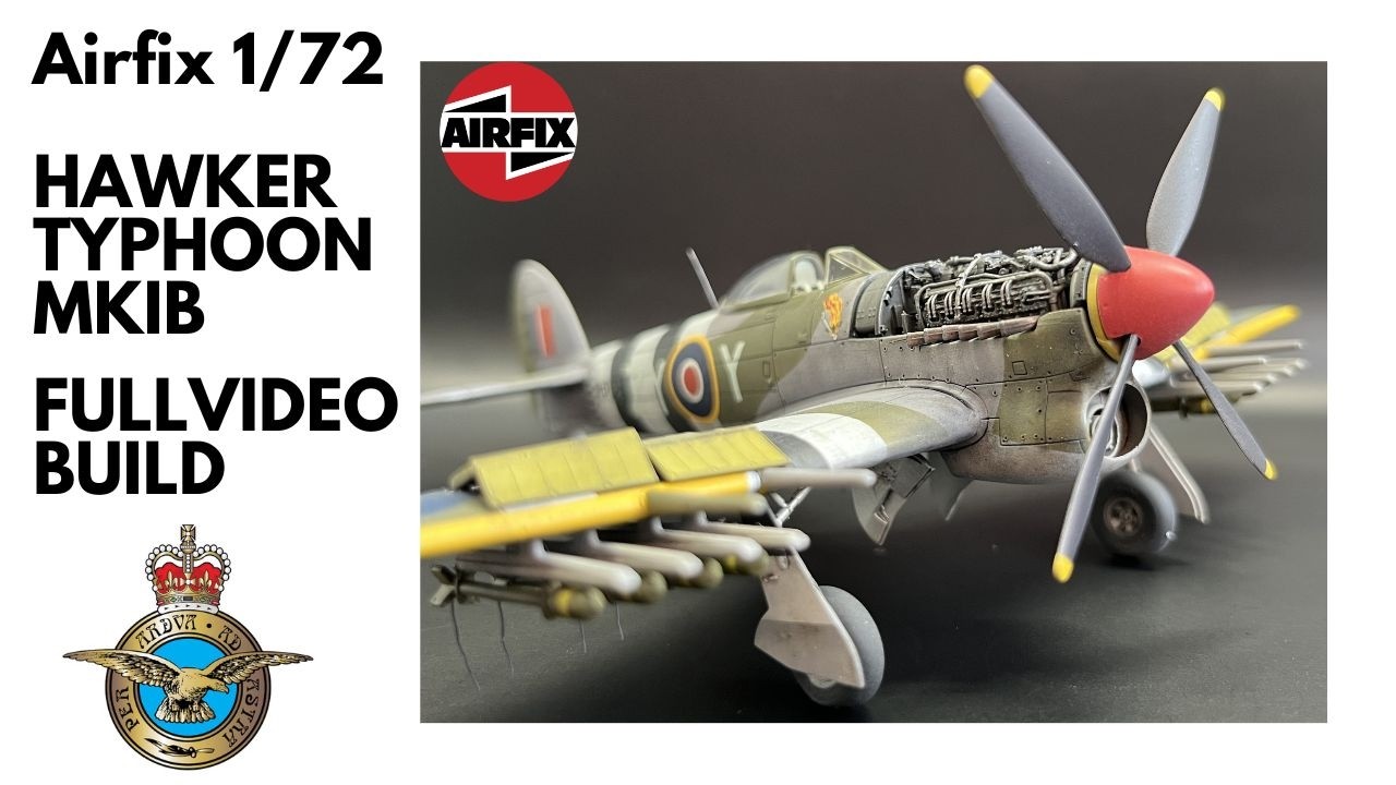 Модель истребителя Hawker Typhoon от Airfix в масштабе 1/72. Полная сборка.
