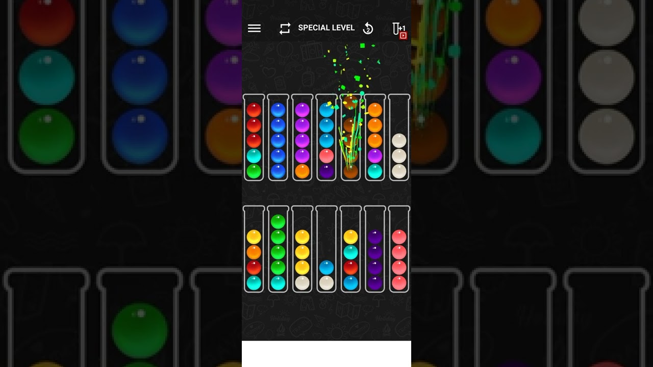 Special level of Ball Sort Color water