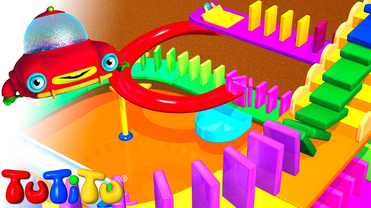 🎁TuTiTu Builds a Domino Rally - 🤩Fun Toddler Learning with Easy Toy Building Activities🍿