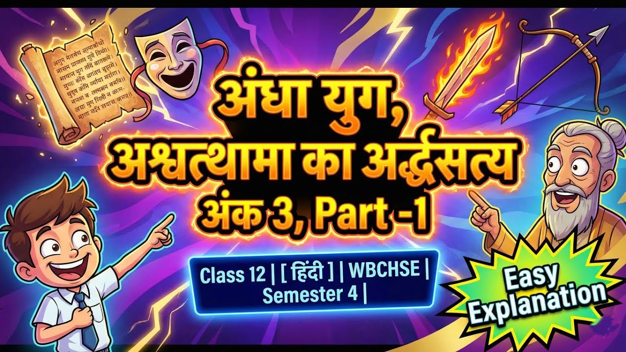 WBCHSE Class 12th | Andha Yug By Dharamvir Bharati |Semester 4 | WB board | व्याख्या एवं भावार्थ | 