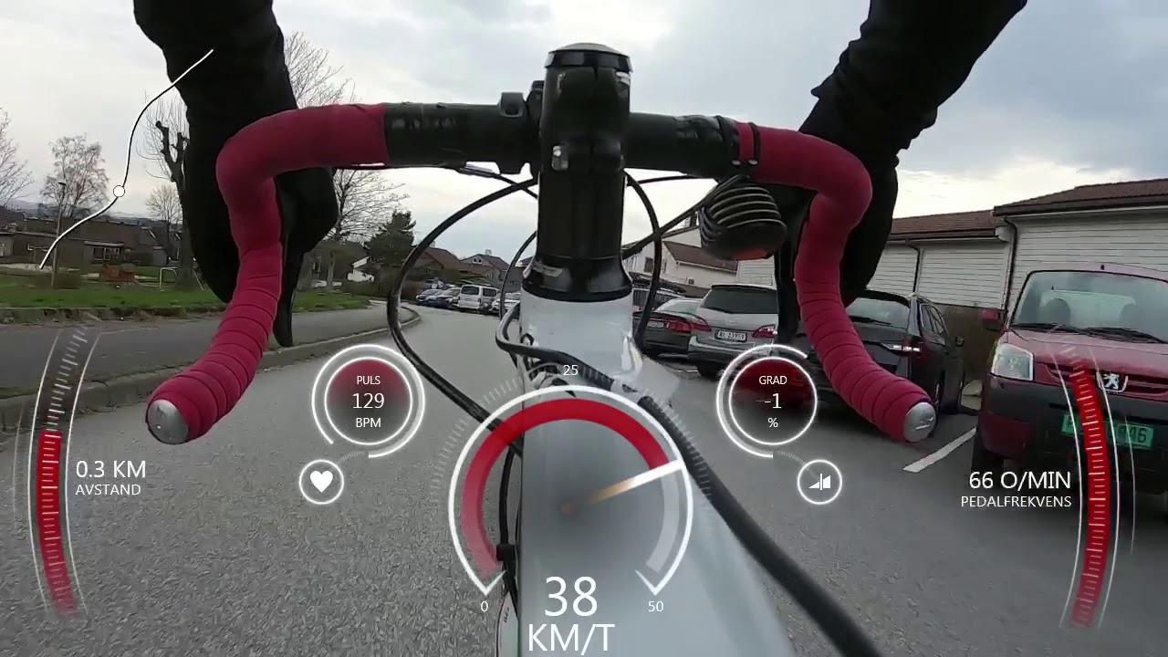 Look 566 test m/Garmin Edge 130 m/puls, Tacx Cadence Sensor, GoPro Hero7 Black. Garmin VIRB Edit