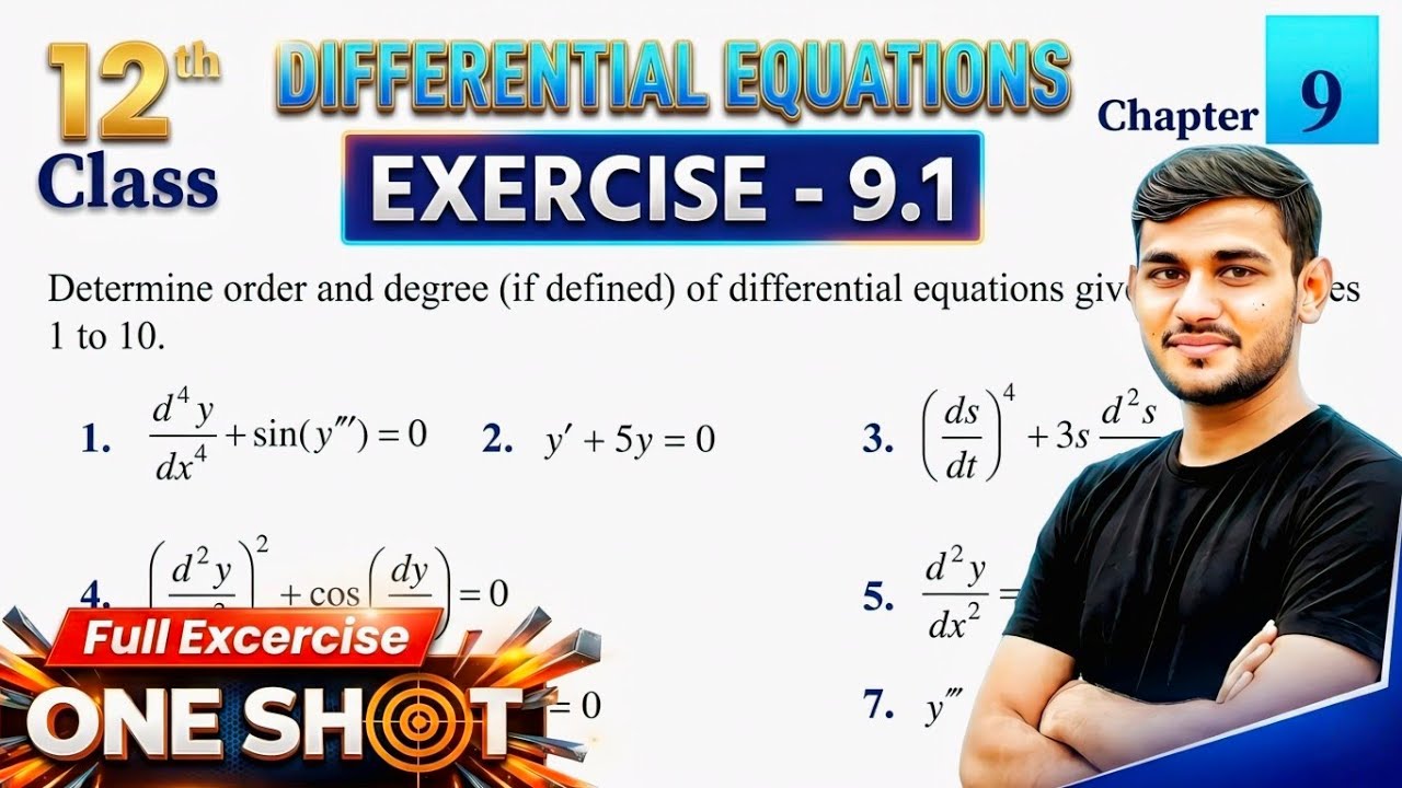 Differential Equations Class 12 One Shot | Chapter 9 | Exercise 9.1 Complete NCERT Solution