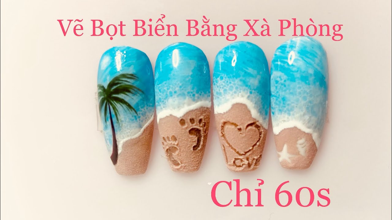 Nail Vẽ Bọt Biển Bằng Xà Phòng Siêu Hot Chỉ 60s