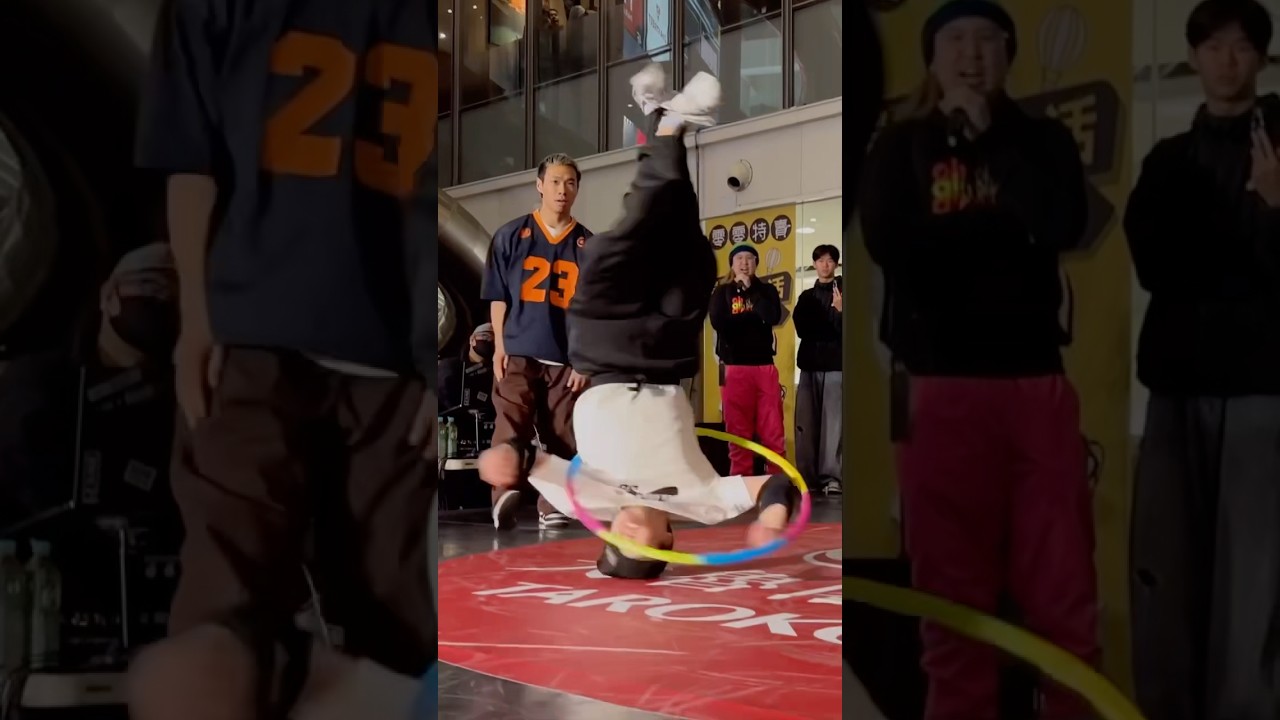 9 year old Bboy Nana is an unstoppable force🔥#headspin #battle #dance #bboy #powermoves #hulahoop