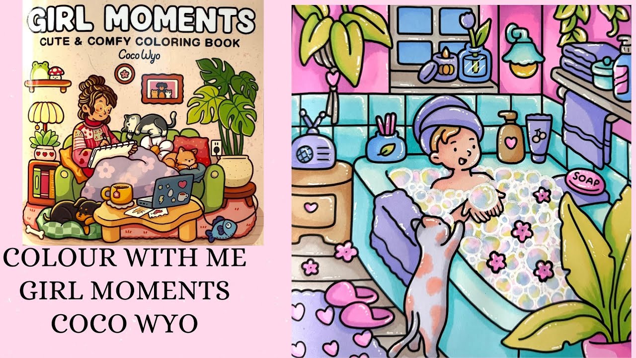 Bubbles - Pastel challenge 🌸Girl moments Coco Wyo 🌸Cozy Colour with me 🌸Tutorial 🌸Ohuhu alcohol pens