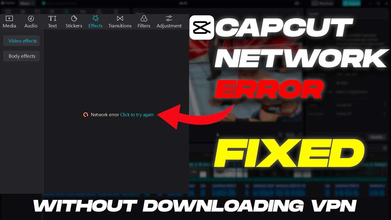 Capcut PC Network error fix | How to fix network problem in Capcut PC
