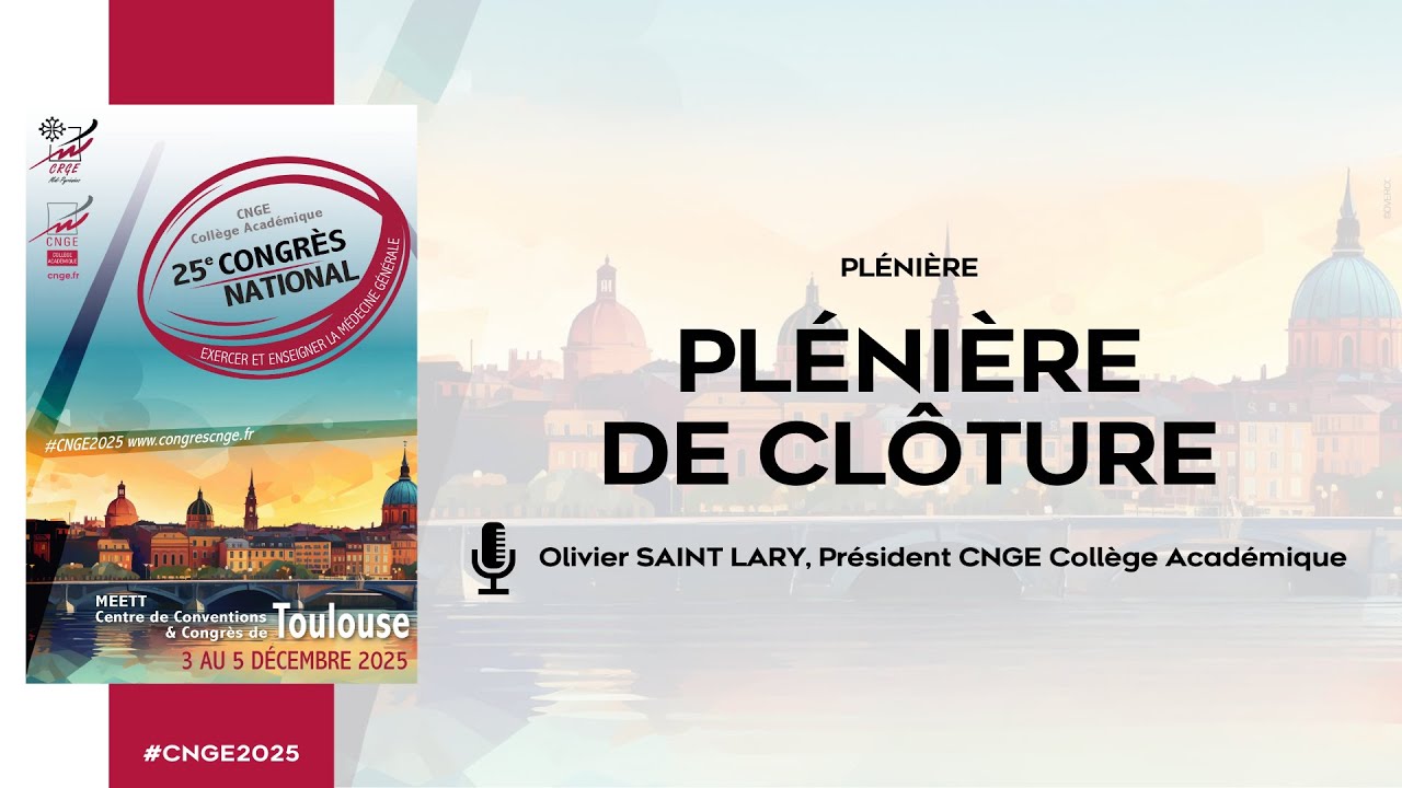 CNGE 2025 – Plénière de clôture | Olivier SAINT LARY