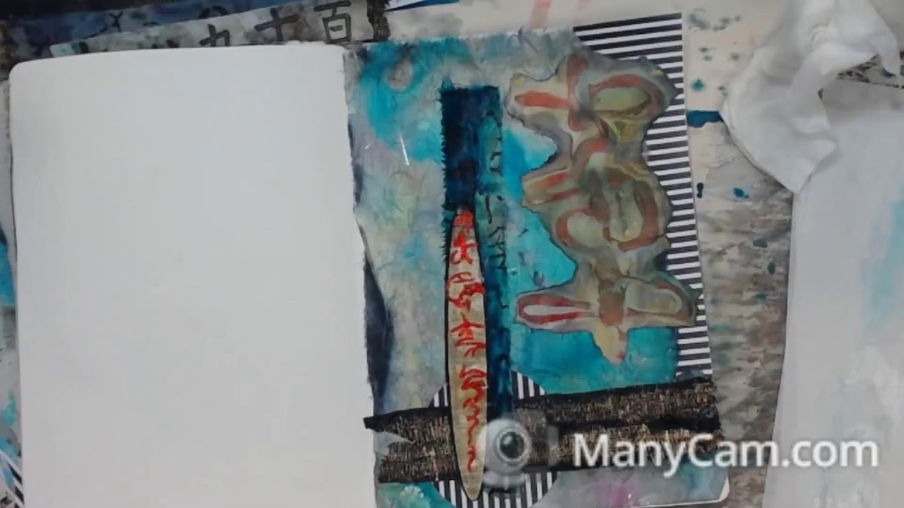 Collage Using Dyed Papers from Last Stream -- Patti Tolley Parrish