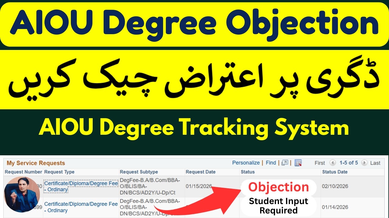 AIOU Degree objection: How to Check | AIOU Degree Tracking  | Status | AIOU DTS | Remove Objection
