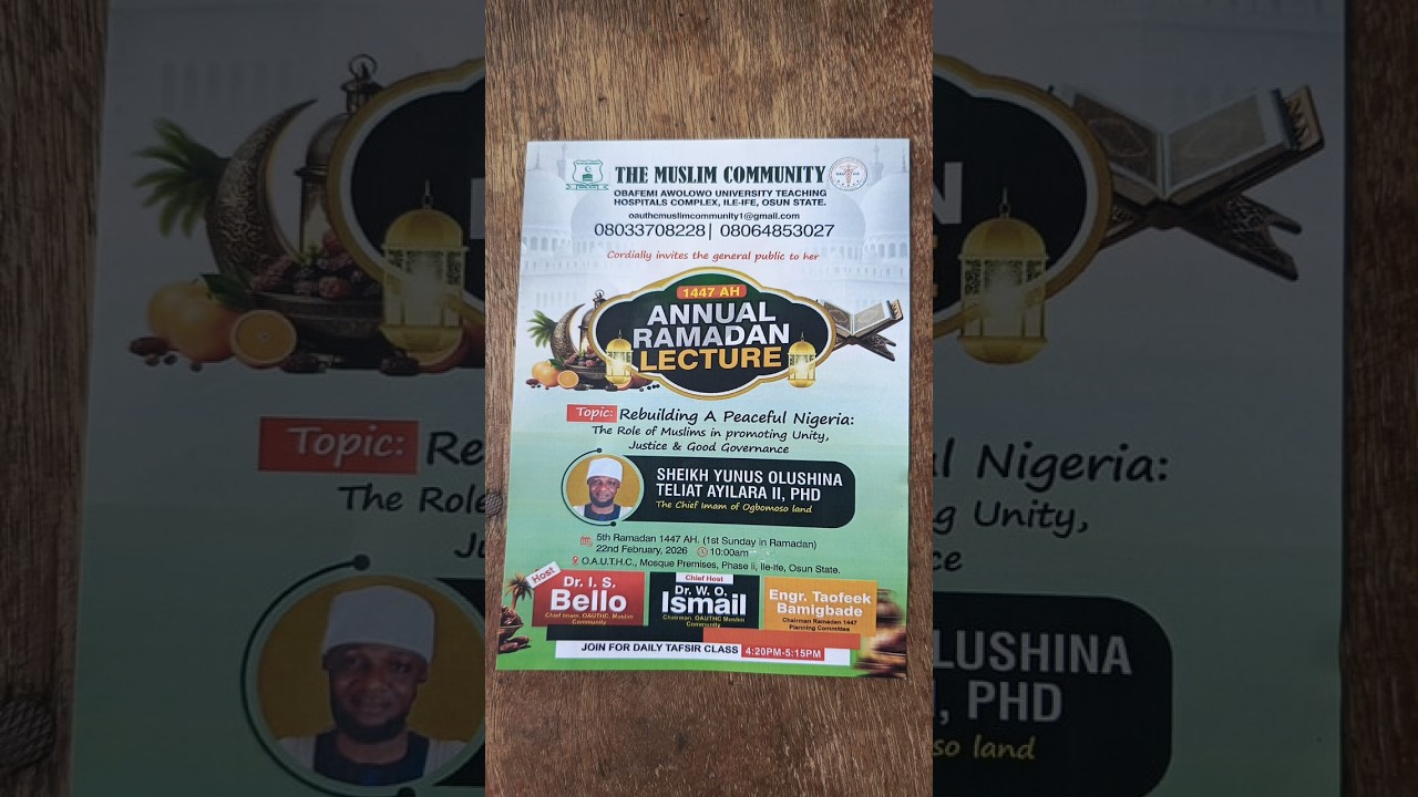 ANNUAL RAMADAN LECTURE