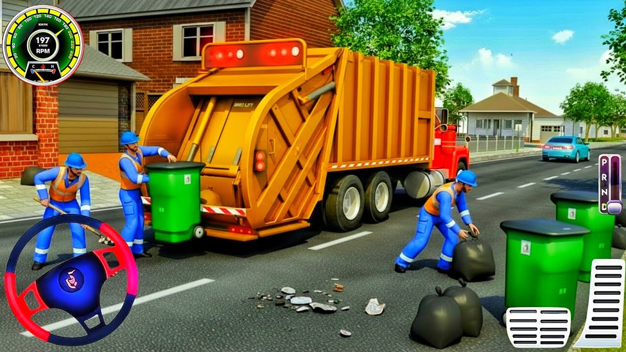 Garbage Trash Truck - Realistic 3D City Road Garbage Dumper Truck Driver; 3D Android Gameplay