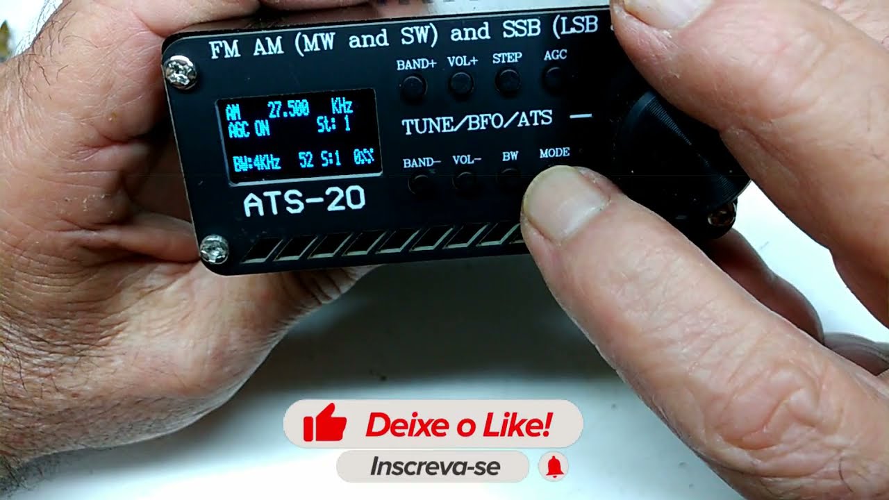 Rádio DSP AM, FM, SW, SSB de 100KHZ à 30 MHZ, Banda corrida e FM estendido de76 MHZ à 108 MHZ