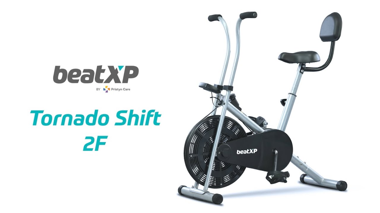 2F Air Bike Gym Exercise Cycle with Back Support by beatXP | Fixed Handles