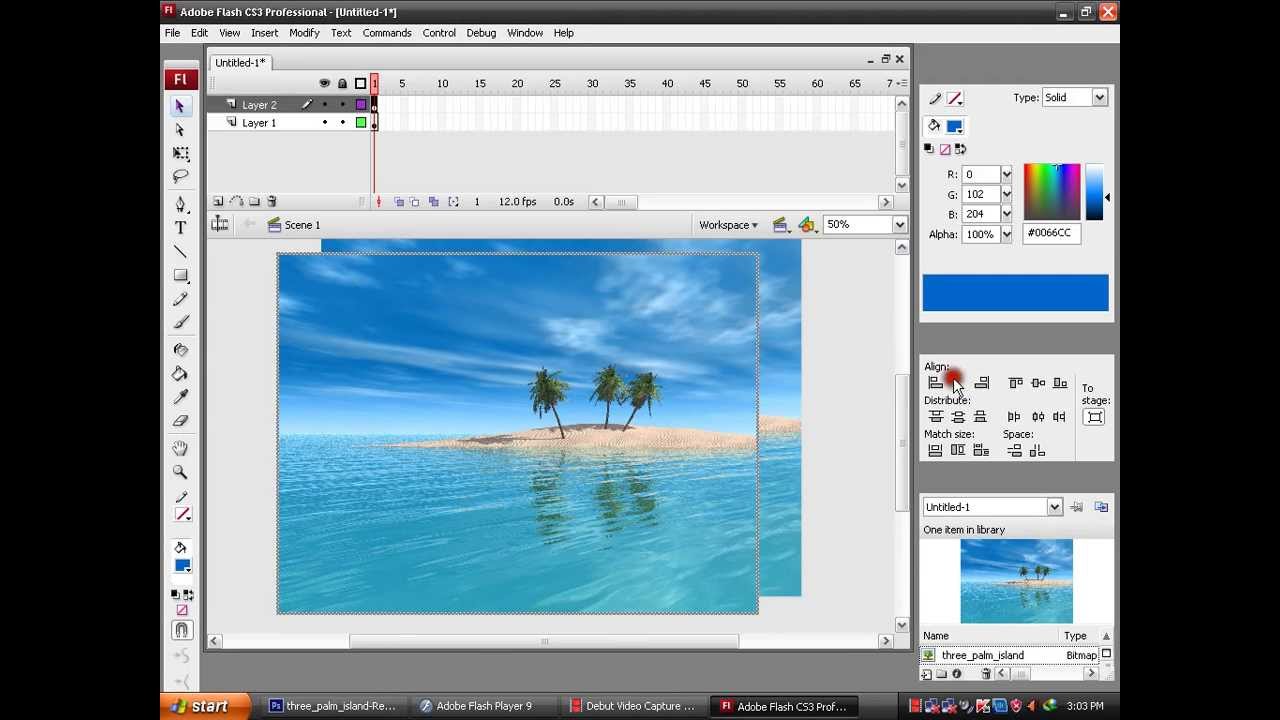 How to create a Realistic water Rippling effect on a static image using masking In Flash Tutorial