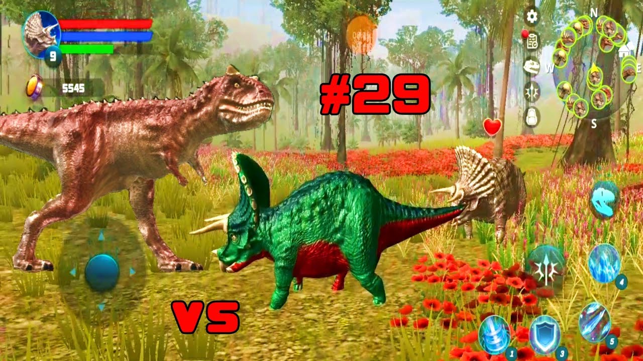 Triceratops vs Carnotaurus - Triceratops Simulator - Android Gameplay #29 - Dinosaur Simulator