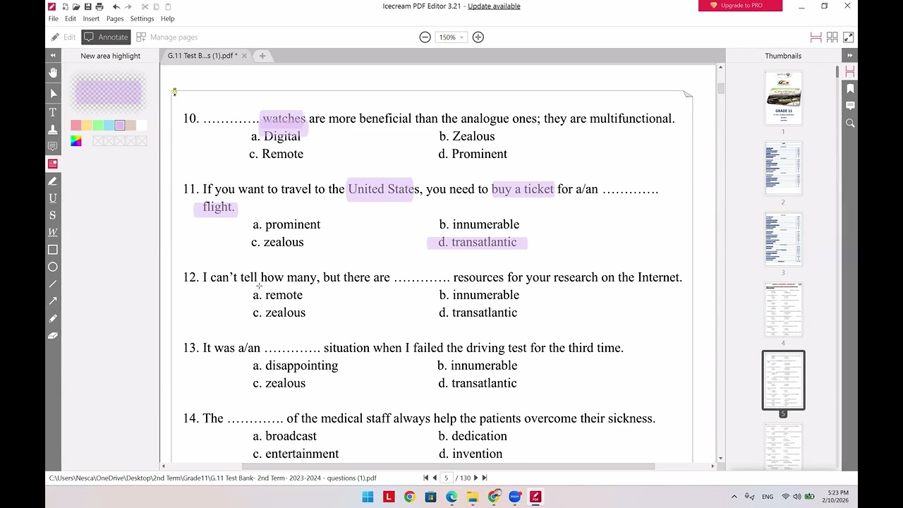 Grade11 Unit7 Questions