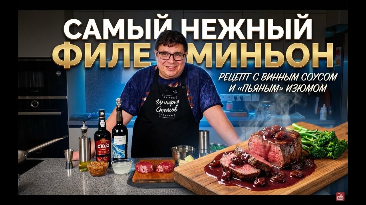 Самый нежный Филе Миньон: Рецепт с винным соусом и «пьяным» изюмом