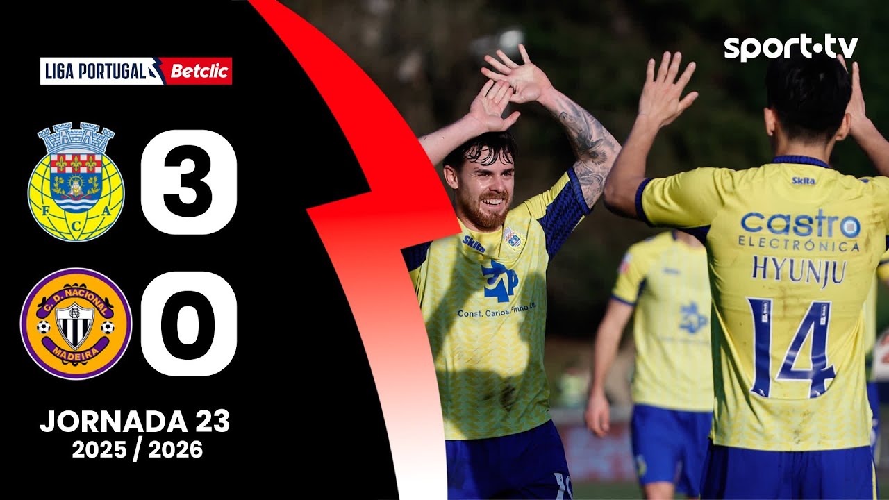 Resumo: Arouca 3-0 Nacional - Liga Portugal Betclic | sport tv