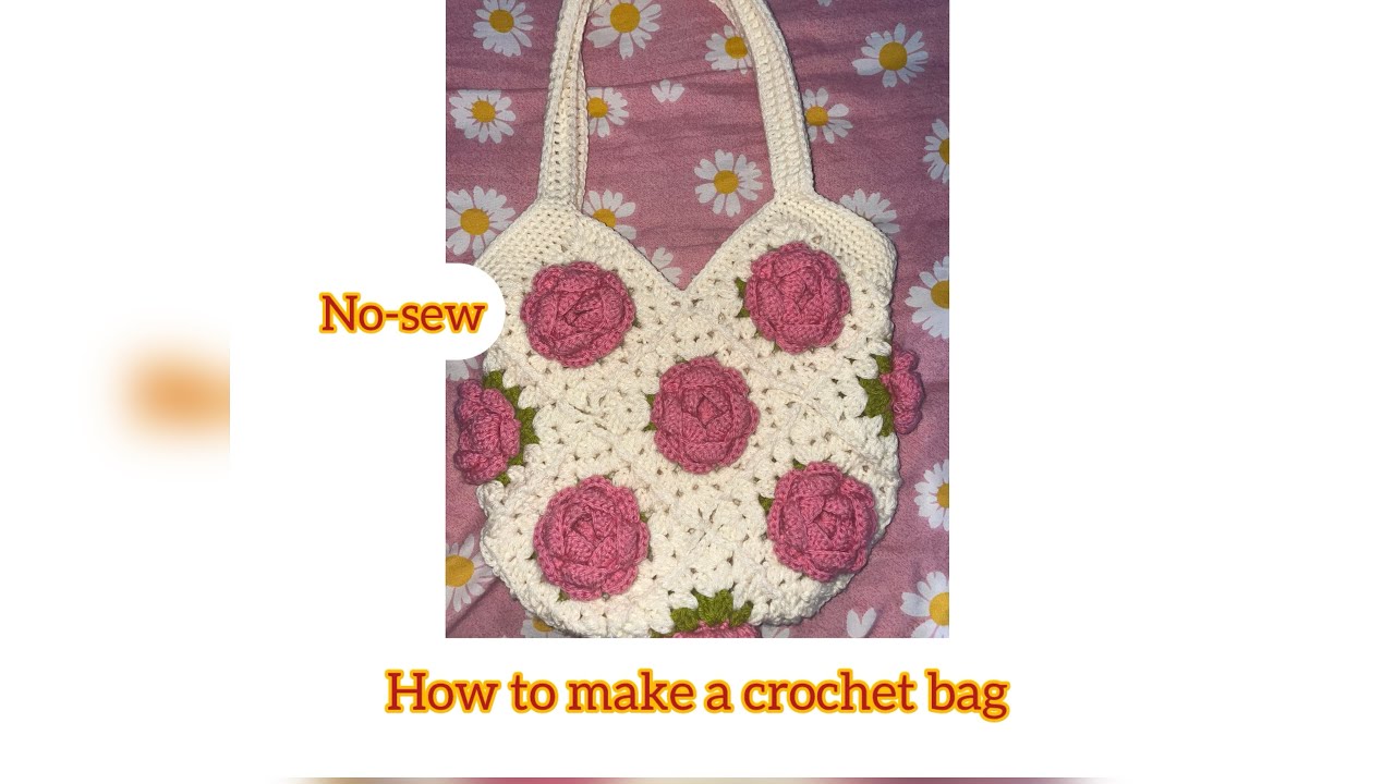 How to make a crochet rose bag (no sew)in hindi/full tutorial/begginer