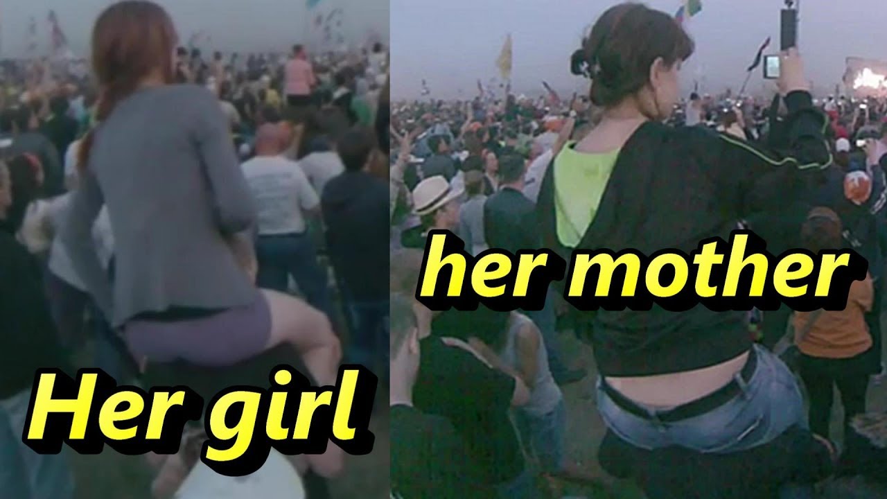 Riding on shoulders mom and girl!!