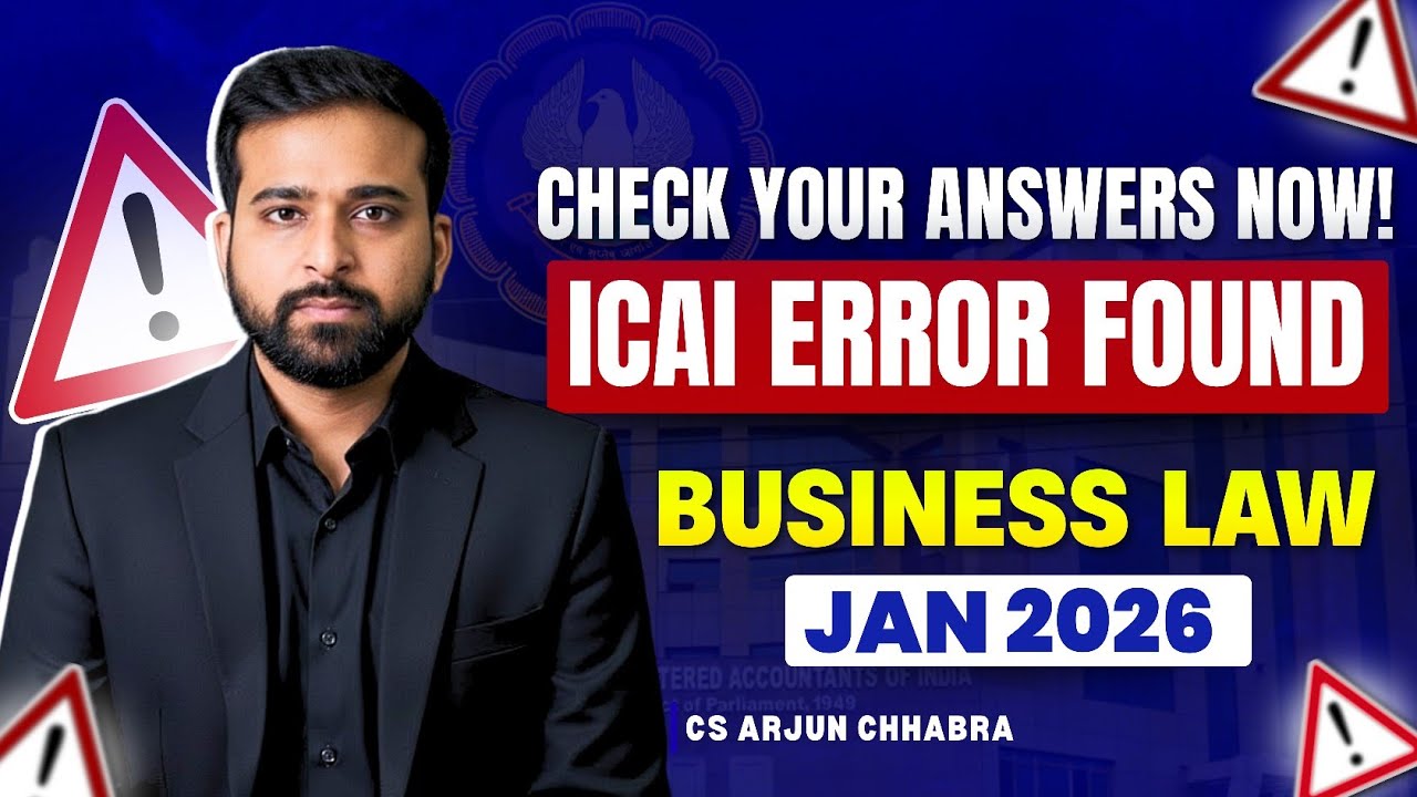 CA FOUNDATION LAW JAN 26 PAPER SOLUTION | SUGGESTED ANSWER | ERROR IN QUESTION ?