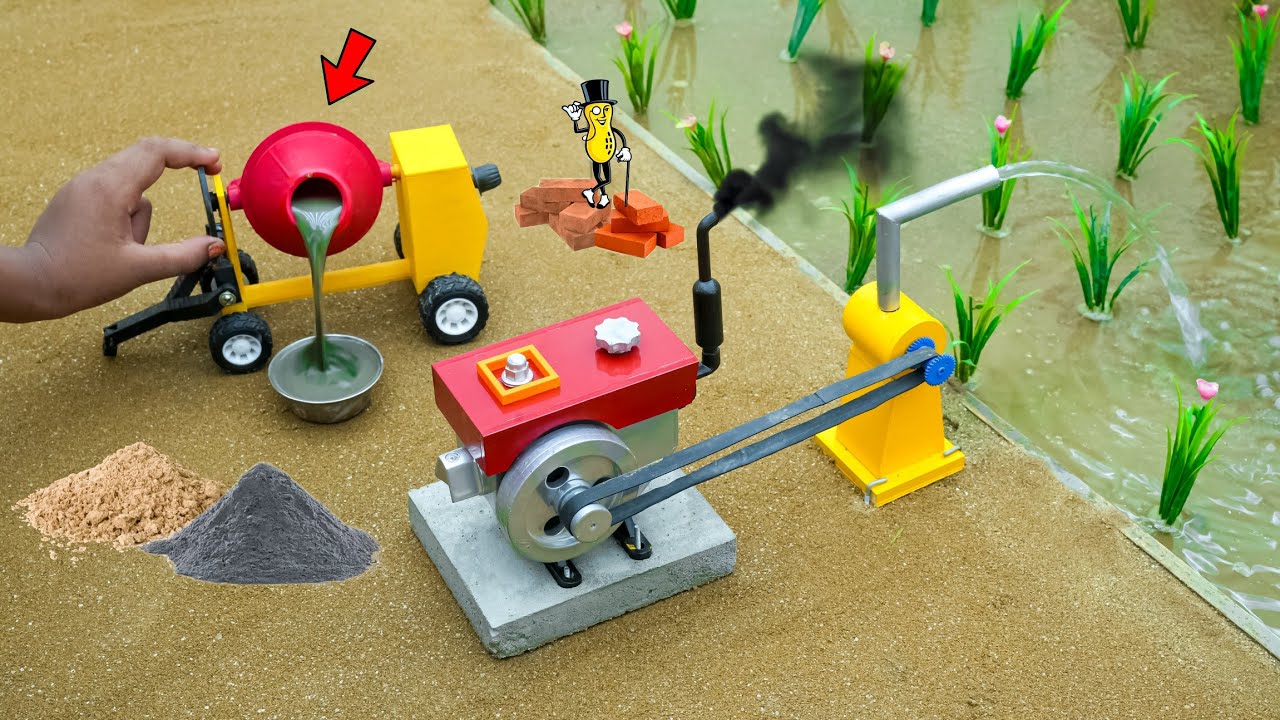 diy how to make water pump using mini diesel engine | concrete mixer | ‪@topminigear