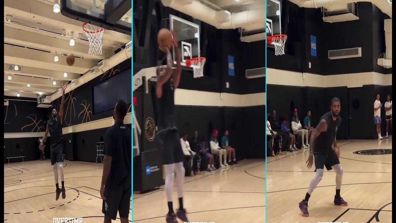 Kyrie Irving 5 months after tearing his ACL, first time shows some shooting & movement in this work
