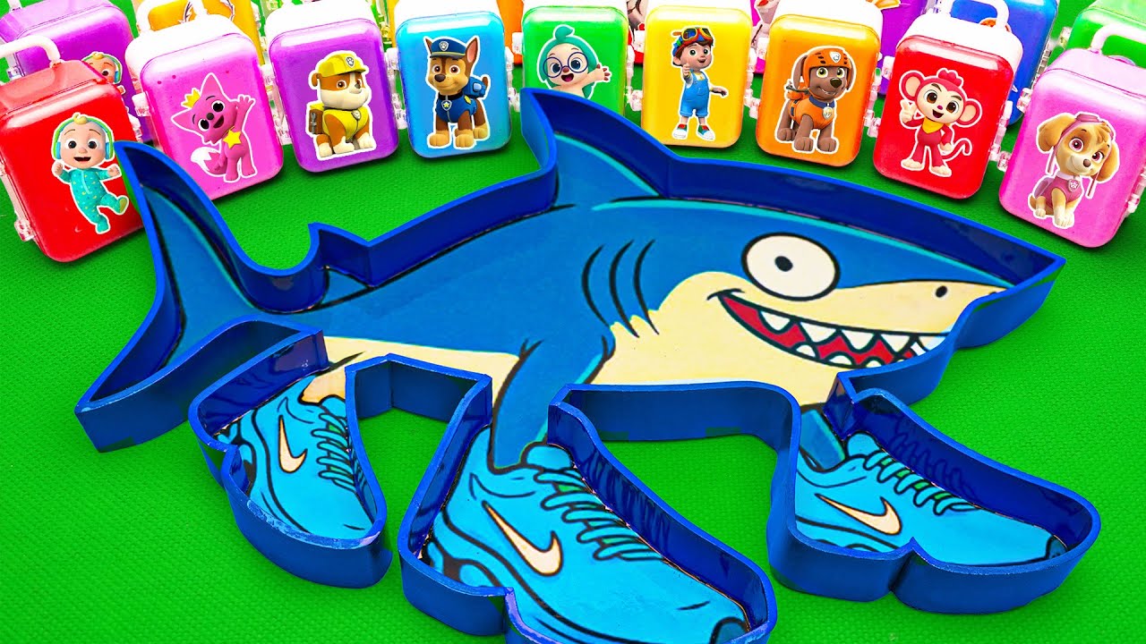 Satisfying ASMR | How to make Baby Shark Bathtub by Mixing Paw Patrol Slime CLAY Eggs
