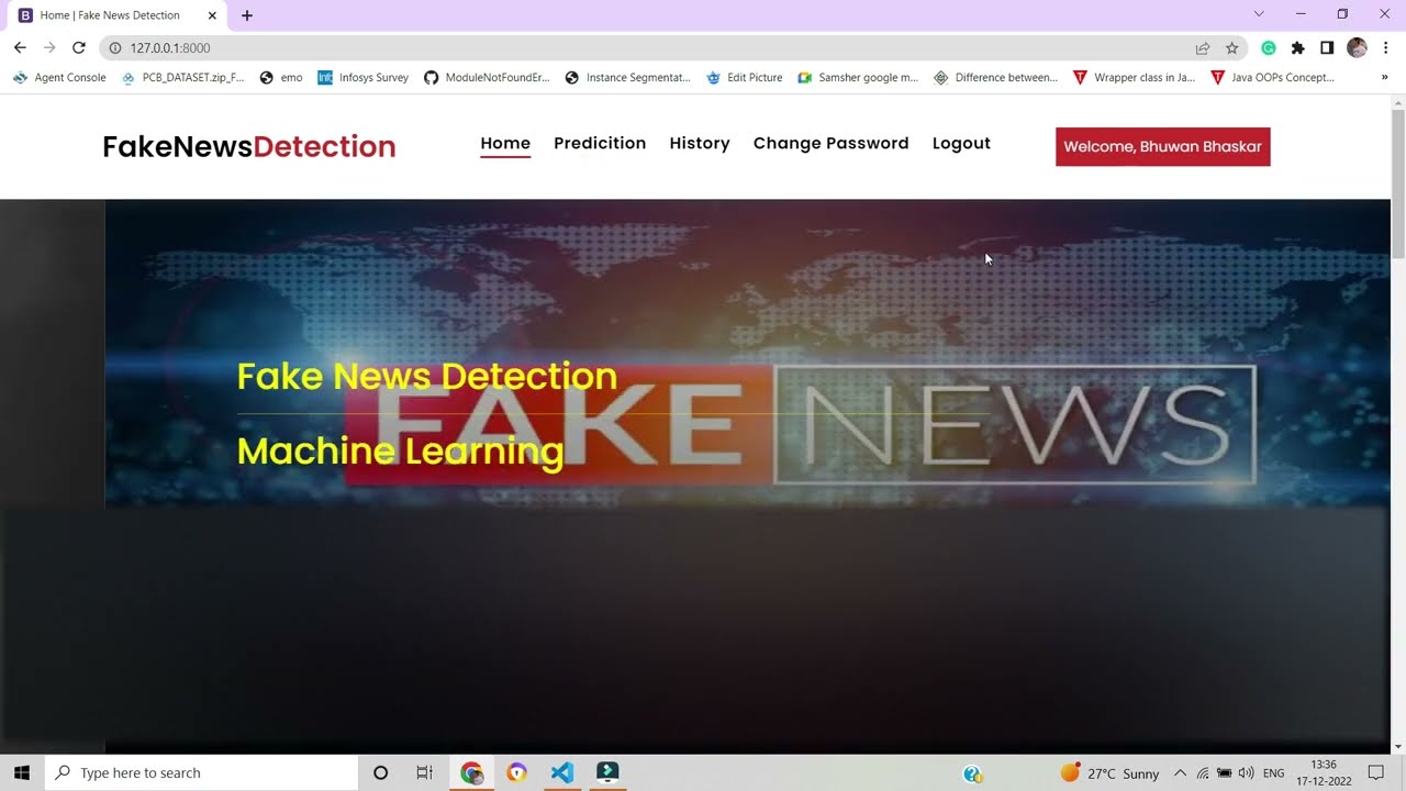 Fake News Detection Project using Python Django Machine Learning