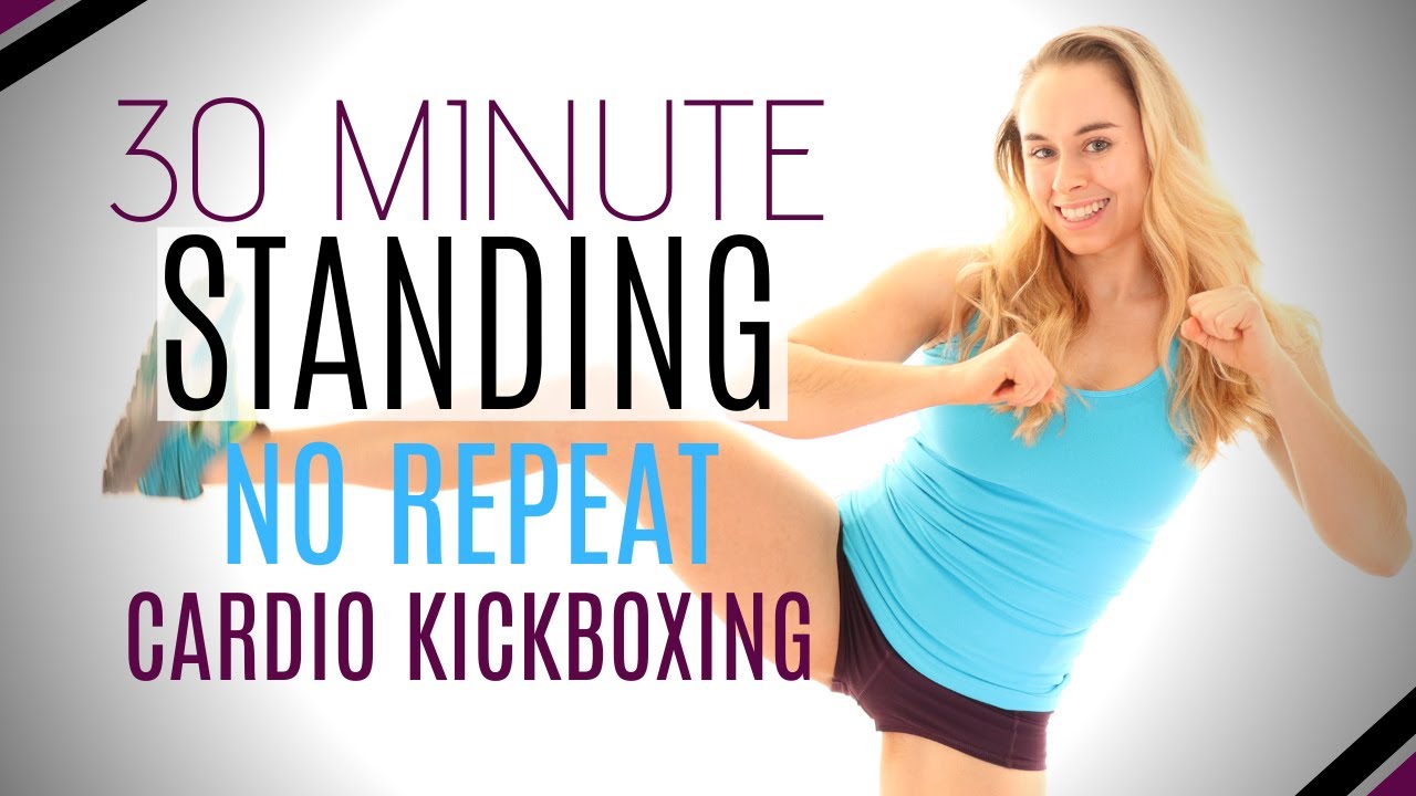 CARDIO KICKBOXING: APARTMENT FRIENDLY HIIT | Low Impact Standing Workout for Beginners -No Repeats