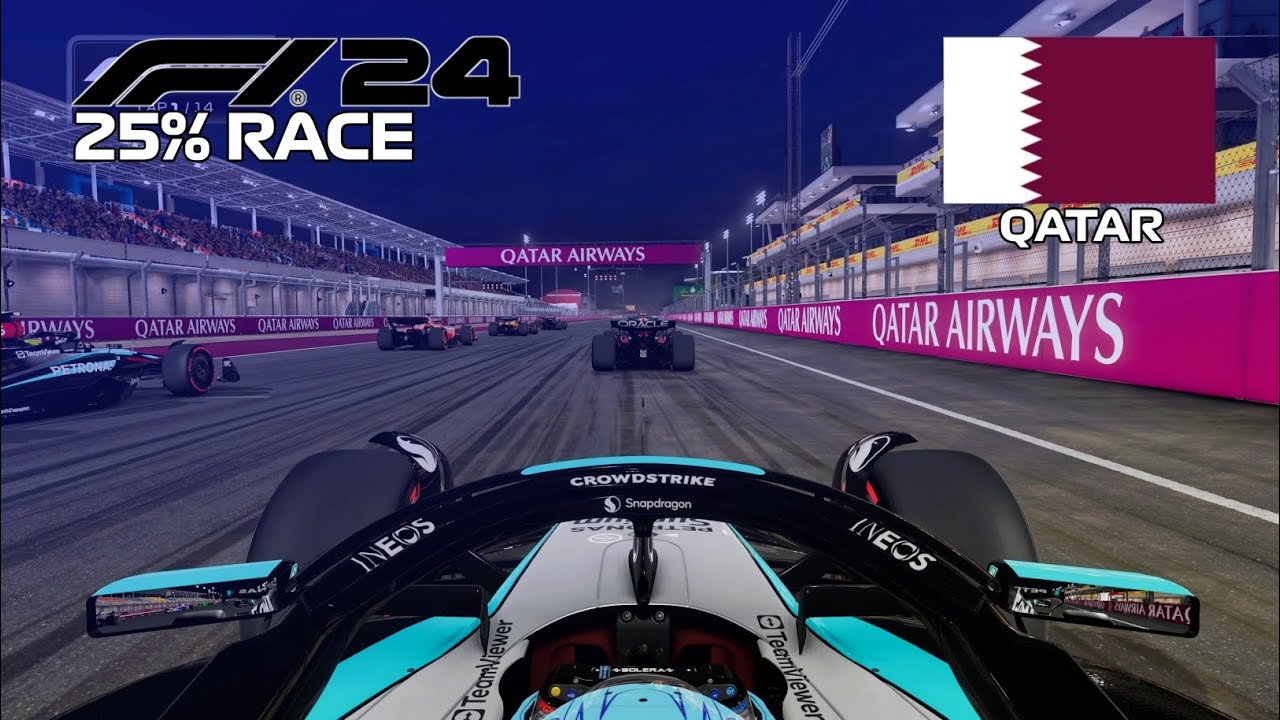 F1 2024 GAME | 25% Race Qatar - George Russell | PS4 Gameplay