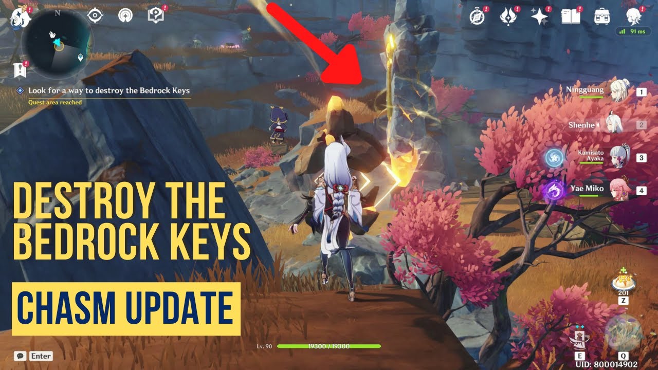 LOOK FOR A WAY TO DESTROY THE BEDROCK KEYS GENSHIN IMPACT CHASM
