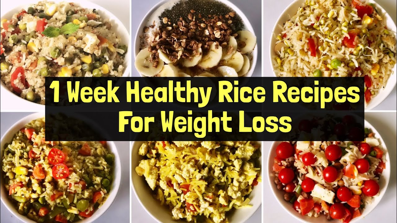 7 Healthy Rice Recipes For Weight Loss | Quick & Easy Vegetarian Lunch/ Dinner Ideas | Hindi