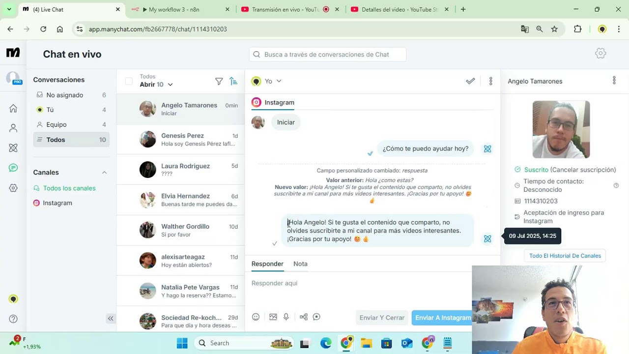 ACTUALIZADO (Julio 2025) 🔗 CONECTA Manychat, n8n e Instagram con IA 🤖