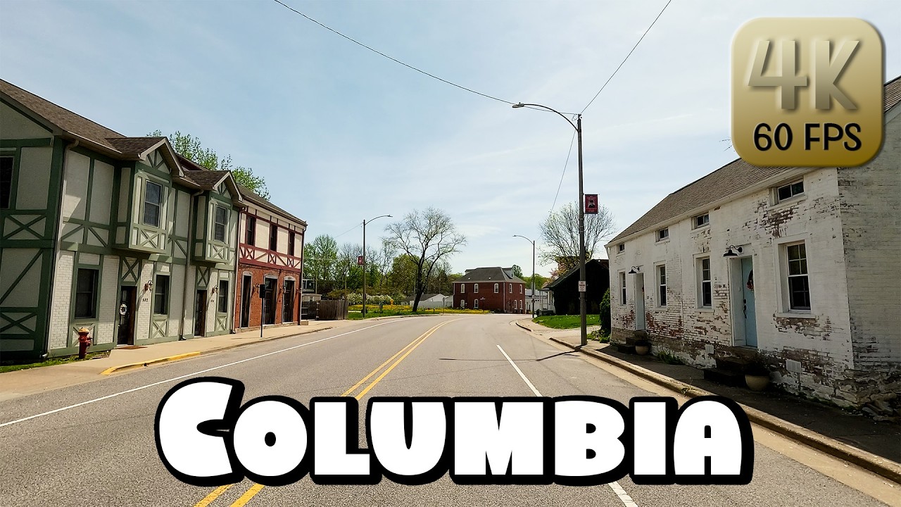 Driving Around Small Town Columbia, Illinois in 4k Video