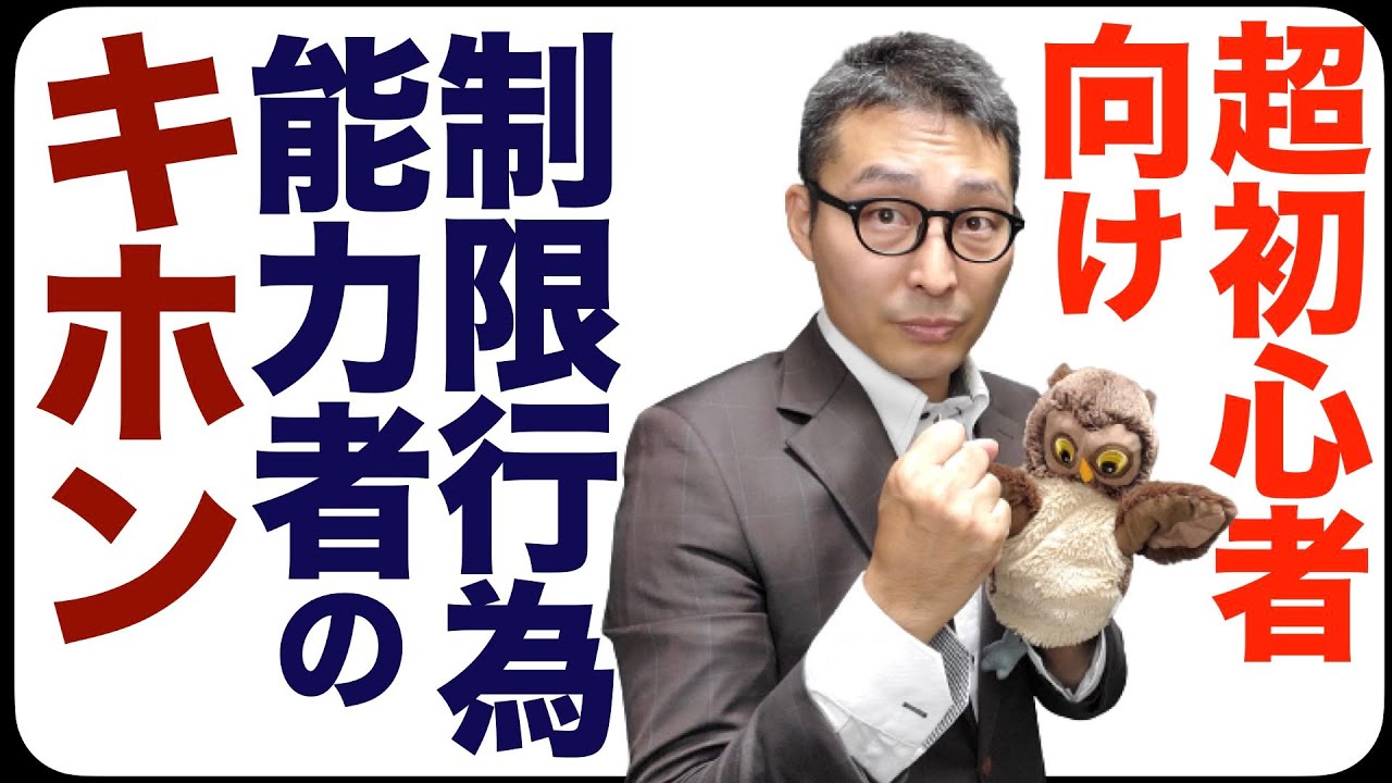 【令和５年宅建：制限行為能力者のキホンを9分でマスター】制限行為能力者を超初心者向けに解説。受験生が混乱する成年後見人、保佐人、補助人の行為能力についてイラストを使ってわかりやすく解説します！