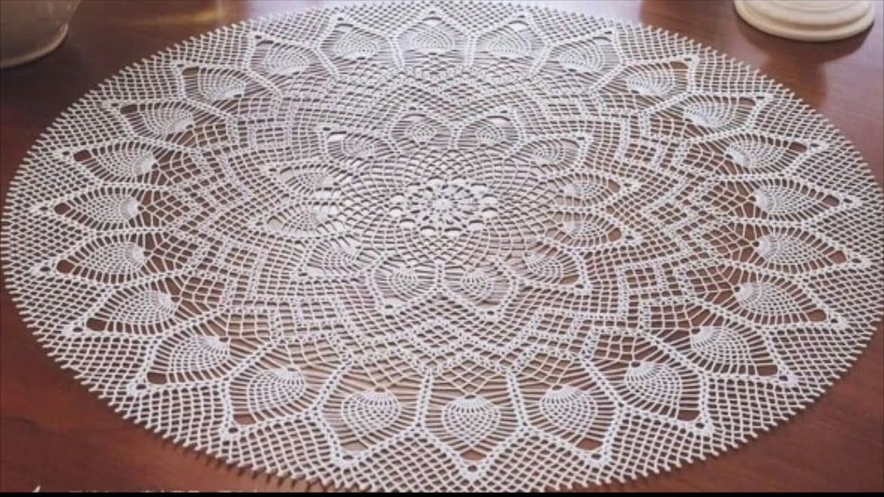 MANTEL O TAPETE CIRCULAR DE PIÑAS BLANCO a CROCHET. TUTORIAL. Cuarta parte