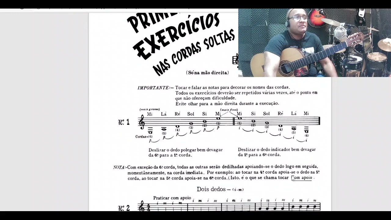 EXERCÍCIOS PRÁTICOS NO VIOLÃO´- LEITURA DE PARTITURA #3