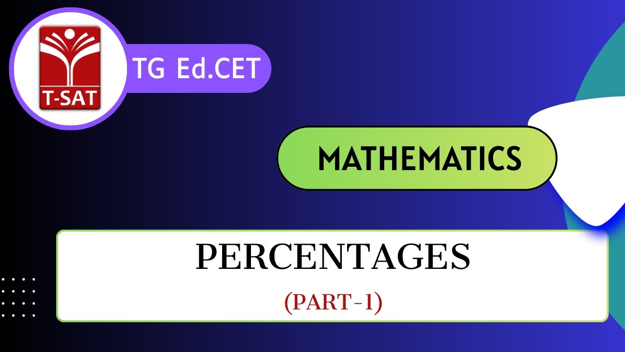 TG Ed.CET | Mathematics - Percentages (Part-1) | T-SAT
