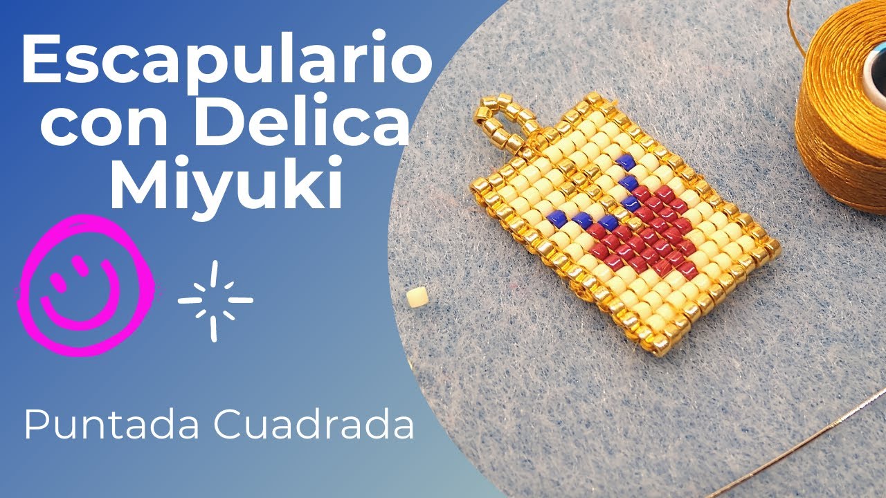 DIY Escapulario Dije Delica Miyuki Peyote Puntada Cuadrada Paso a Paso  Cómo Leer Patrón Fácilmente