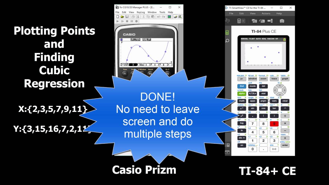 Casio vs TI Plot Points Find Cubic Regression