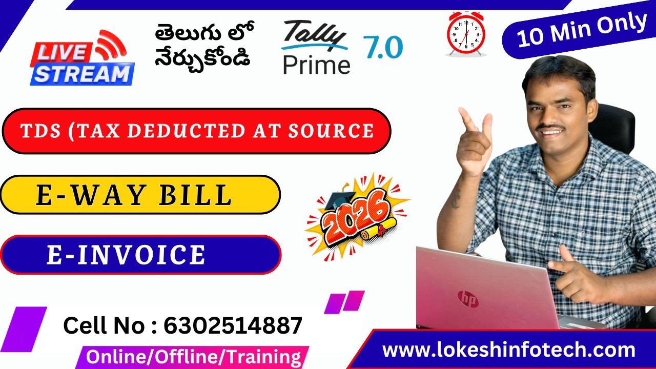 TDS, E-Way Bill and E-Invoice Practical in Tally Prime 7.0